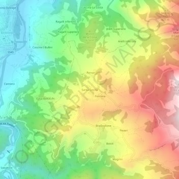 Santa Cecilia topographic map, elevation, terrain