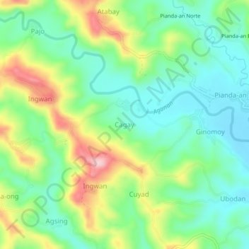 Cagay topographic map, elevation, terrain