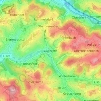 Gaderoth topographic map, elevation, terrain
