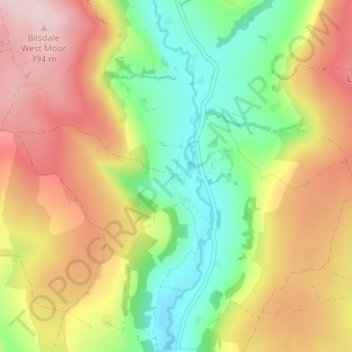 Fangdale Beck topographic map, elevation, terrain