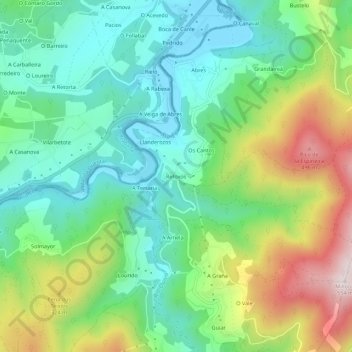 Refoxos topographic map, elevation, terrain