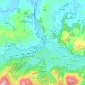 Real Sitio topographic map, elevation, terrain