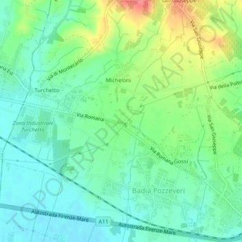 Corte Carbonata topographic map, elevation, terrain