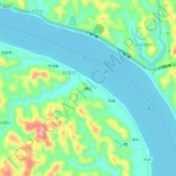 Pubian topographic map, elevation, terrain
