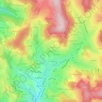 Balard topographic map, elevation, terrain