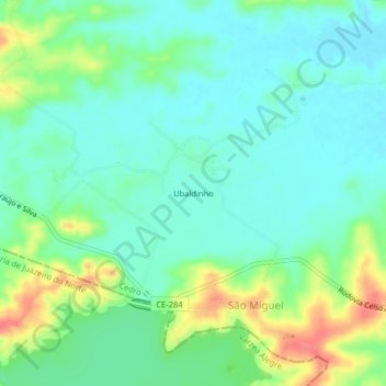 Ubaldinho topographic map, elevation, terrain