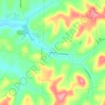 Curllsville topographic map, elevation, terrain
