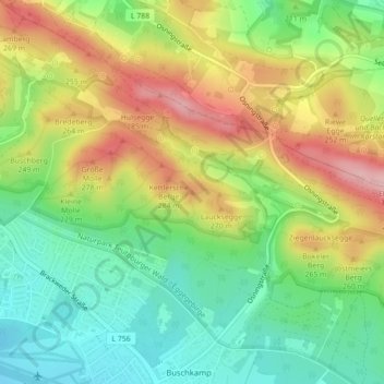 Plasegge topographic map, elevation, terrain