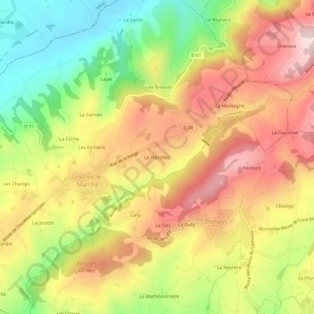 Le Planchet topographic map, elevation, terrain