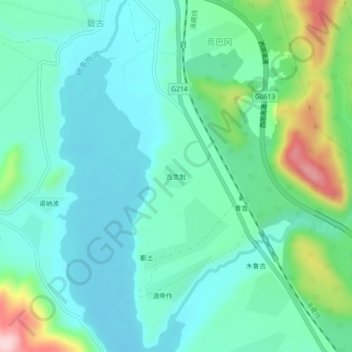 吉念批 topographic map, elevation, terrain