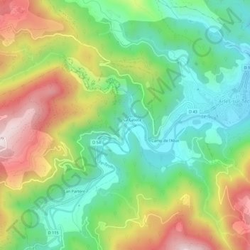 La Palme topographic map, elevation, terrain