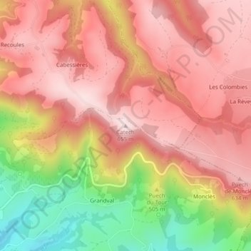 Catech topographic map, elevation, terrain