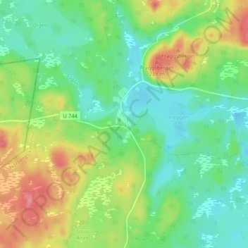 Fragg topographic map, elevation, terrain