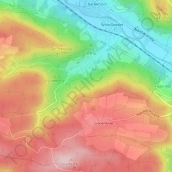 Dörnich topographic map, elevation, terrain