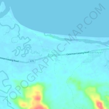 Bagasbas topographic map, elevation, terrain