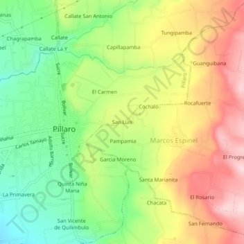 San Luis topographic map, elevation, terrain