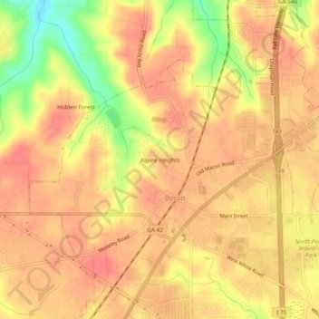 Alpine Heights topographic map, elevation, terrain