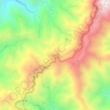 Topdac topographic map, elevation, terrain