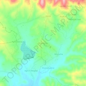 Mahvouva topographic map, elevation, terrain