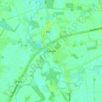 Kampe topographic map, elevation, terrain