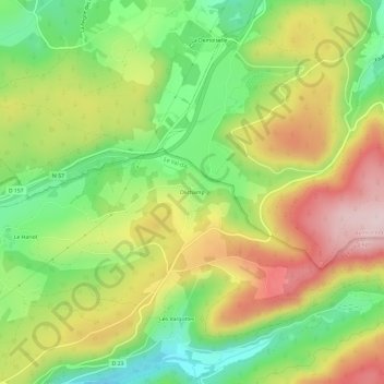 Olichamp topographic map, elevation, terrain