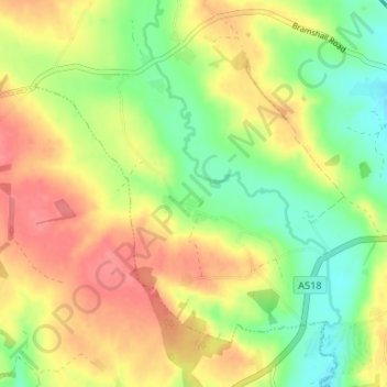 Gratwich topographic map, elevation, terrain