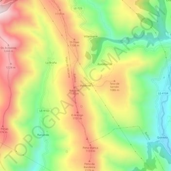 Valverde topographic map, elevation, terrain