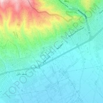 Ksara topographic map, elevation, terrain