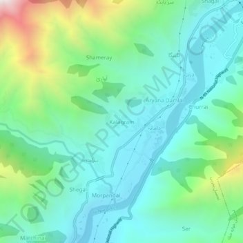 Kalagram topographic map, elevation, terrain