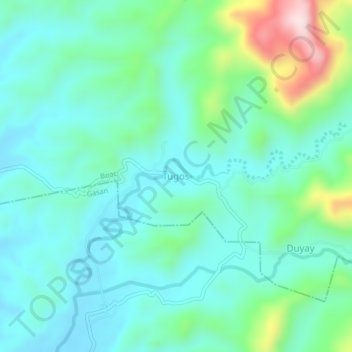 Tugos topographic map, elevation, terrain