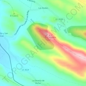 Arrones topographic map, elevation, terrain