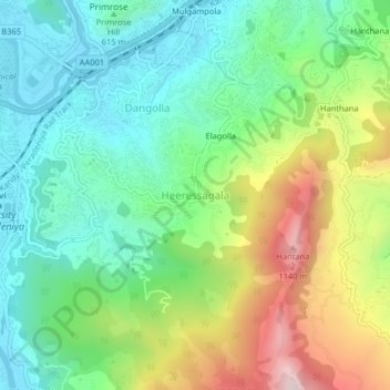 Heeressagala topographic map, elevation, terrain