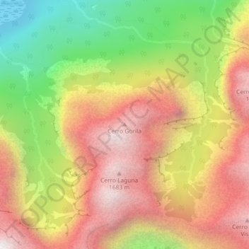 Cerro Gorila topographic map, elevation, terrain