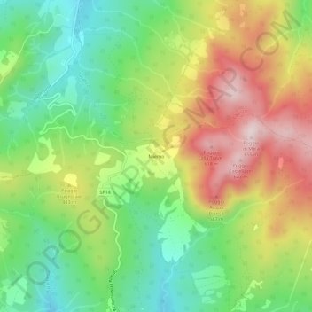 Miemo topographic map, elevation, terrain