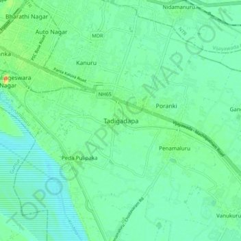 Tadigadapa topographic map, elevation, terrain