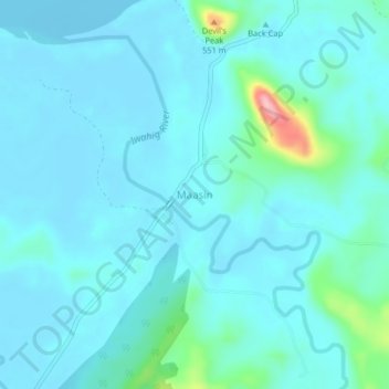 Maasin topographic map, elevation, terrain