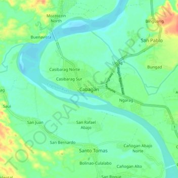 Cabagan topographic map, elevation, terrain