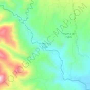 Wates Way Ratai topographic map, elevation, terrain