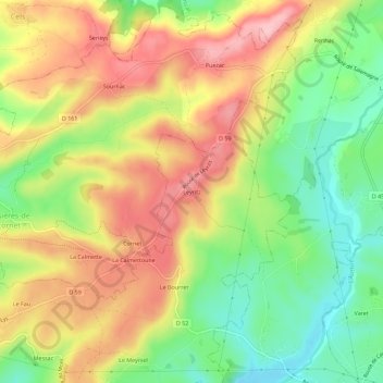 Leyritz topographic map, elevation, terrain