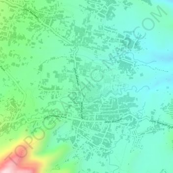 Taman Bunga Nusantara topographic map, elevation, terrain