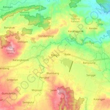 Klego topographic map, elevation, terrain