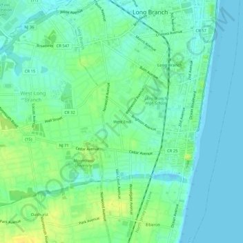West End topographic map, elevation, terrain