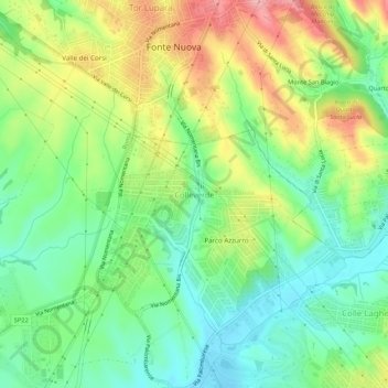 Colleverde topographic map, elevation, terrain