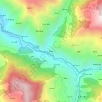 Ropa topographic map, elevation, terrain