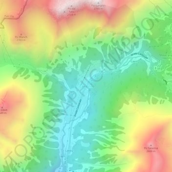 Casaccia topographic map, elevation, terrain