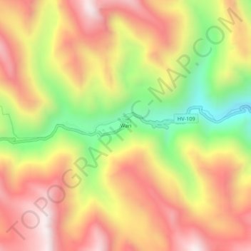 Wari topographic map, elevation, terrain