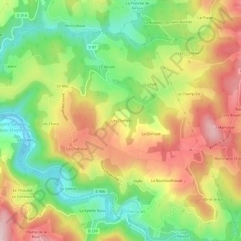 Les Chelles topographic map, elevation, terrain
