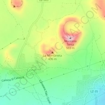 La Montaneta topographic map, elevation, terrain
