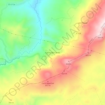 Fuente del Conde topographic map, elevation, terrain