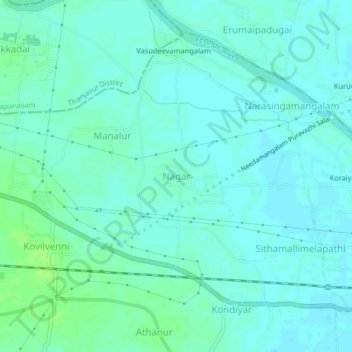Nagar topographic map, elevation, terrain